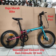 SEPEDA LIPAT ELEMENT CLIP 20 INCH REM HIDRAULIC SEPEDA LIPAT 20 INCH ELEMENT CLIP HIDROLIK - bicycl