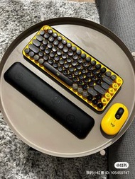 Logitech Pop Keys黃色鍵盤鼠標手墊套裝
