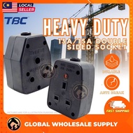 TBC Heavy Duty Dual Rubber Switch 13A / 15A Socket Head Anti Break Socket Double Sided Socket Indust