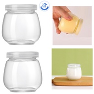 200ml Glass Jar - Fat Yogurt Jar with Lid - Fat Round Glass Jar with Plastic Lid and Convenient Seal