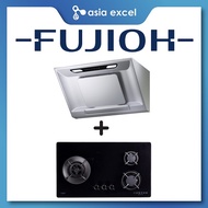 FUJIOH FR-SC2090R 90CM CHIMNEY HOOD + FUJIOH FH-GS5030 SVGL 3 BURNER GLASS GAS HOB