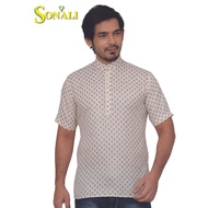Sonali Men's Kurta / Jippa Only / Indian Traditional Kurta- Off White Polko-dot with side pocket Q14
