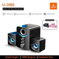 Kisonli Speaker Multimedia Aktif 2.1 Stereo Music Box Subwoofer  USB U3100 - Black