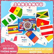 GLENN DOMAN Learning Cards Flags of Countries Around the World Includes 180 Flags of Countries Flash