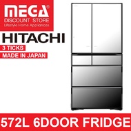 HITACHI R-ZXC740KS 572L 6-DOOR FRIDGE (3 TICKS) MADE IN JAPAN