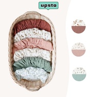 UPSTO Baby Fitted Bassinet Sheet, Breathable Printed Crib Fitted Sheets, Removable Changing Pad Cove