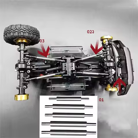 1 Set Metal Steering Link Rod Linkage Pull Rod for MINI-Z 4x4 1/18 Jimny 1/24 Wrangler RC Crawler Ca