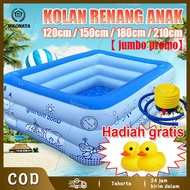 (gratis pompa) Murah Inflatable Swimming Pool For Kids / Kolam Renang 1.2/1.5 Meter Kolam Tiup Kotak