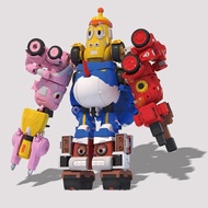 5pcs/set ฟิกเกอร์ Larva Toy Robot Creative Fun Assembly Transformation Toy Cute Anime Mecha Action F