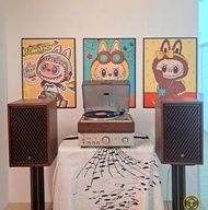 罕有絕版中古收藏美品：絕版Vintange 日本手工製花格網SP50書架喇叭/日本Pioneer es2000木紋箱體 黑膠唱盤/香檳金色天龍PMA-500 合併擴音機