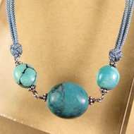 項鍊 時尚設計 綠松之意 西藏綠松石/雙面都可配戴/