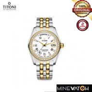 Titoni Cosmo King 38.5mm Mother of Pearl Dial Silver and Gold Stainless Steel Strap Automatic Watch 