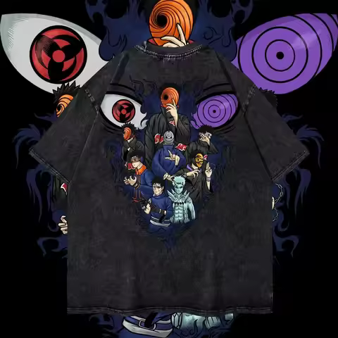 Masked Man Evolution Graphic T-Shirt Men Wash Cotton Tee Obito All Forms Print Japanese Ninja Retro 