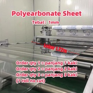 ATAP CERAH LUTSINAR RATA POLYCARBONATE sheet / PC FLAT TRANSPARENT ROOF sheet / GREENHOUSE / AWNING 