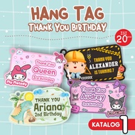 Hangtag birthday souvenir children's greeting card | Children's Birthday Hangtag | Custom Birthday T