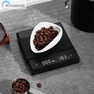 Mini Coffee Scale W/ Timer Rechargeable 2kg/0.1g Accurate Electronic Scale (S10) [myhomever.my]