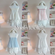 Ruda heart look Button Spaghetti Strap Top Lace Pants (Sold Separately)