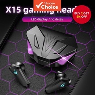 X15 TWS Bluetooth Earbuds with LED Display Gaming Earphones Noise Reduction Headphones with Micropho