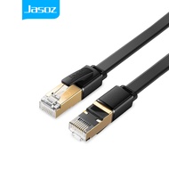 Jasoz Cat8 Flat Ethernet LAN Cable 40Gbps 2000MHz CAT 8 Shielded Flat Cable High Speed Network Cable