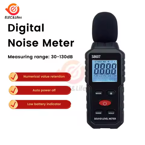 S8607 Digital 30~130dB Decibelimeter dB Meter Sound Level Meter Measure Sound Noise Level Decibel Me