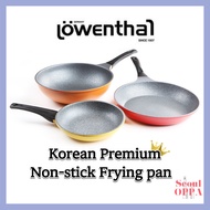 [Lowenthal] Non stick Frying Pan and Wok Titanium Stone Coating Tempered Glass Lid Cover 20cm~28cm Deep Cooking Pan Mini Cookware Made in Korea