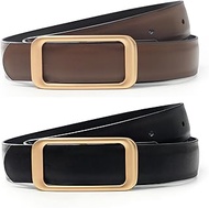 Women's Reversible Bovine Leather Belt Thin Fashion Waist Belts for Jeans Pants Dresses