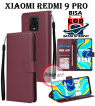 LEATHER CASE FLIP UNTUK XIAOMI REDMI 9 PRO / FLIP WALLET KULIT UNTUK XIAOMI REDMI 9 PRO / SARUNG BU