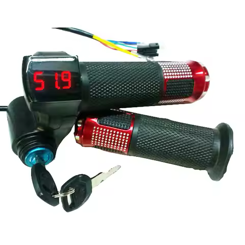 12V/24V/36V/48V/60V/72V/84V/96V E-bike Throttle with Battery Power LCD Display Switch Handlebar Grip
