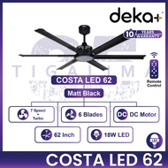 DEKA+ COSTA LED 62 / 72 Inch 6 Blades 7 Speed Forward + Reverse + Turbo Remote Control DC Motor Ceil