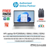 HP LAPTOP 15-FC0420AU/15-FC0421AU - Gold/Silver (AMD Athlon/8GB/512GB/15.6" FHD)[Free Backpack+Offic