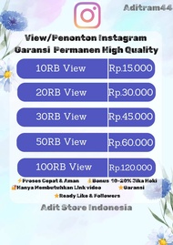 View instagram real permanen murah view video reel igtv tayangan ig