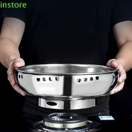 INSTORE Wok Ring, Stainless Steel Fire-gathering Wok Support Rack, Kitchen Accessories Energy Saving Universal Windproof Stove Windshield Outdoor