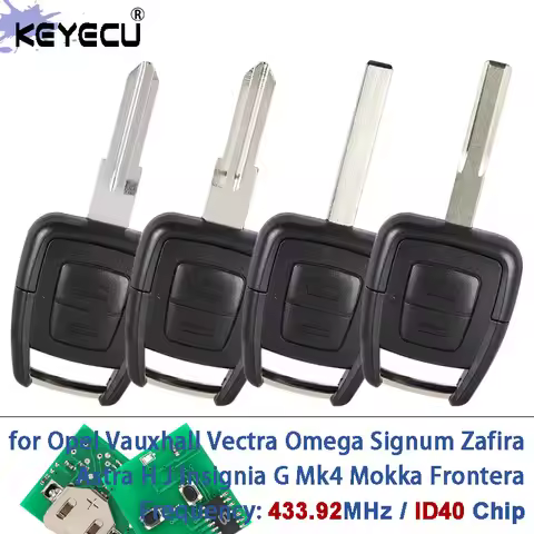 KEYECU 433.92MHz ID40 Chip Remote Key Fob for Opel Vauxhall Vectra Zafira Omega Signum Astra H J Ins