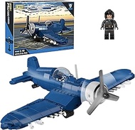 NUC Clamping Blocks Aeroplane WW2 F4U-4 | 318+ Building Blocks | 1:48 Aircraft Models with Moving Wi