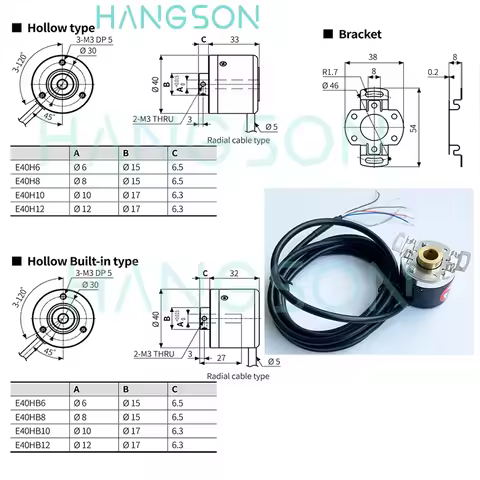 E40H8 E40H10 E40H6 E40H12 3-T-24 3-N-24 3-V-5 6-L-5 E40HB8 2000 1000 3600P/R Incremental Rotary Enco
