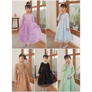 Muslimah Baju Jubah Lace Moden / Jubah lace dress budak perempuan Big size (7Y to 12Y)