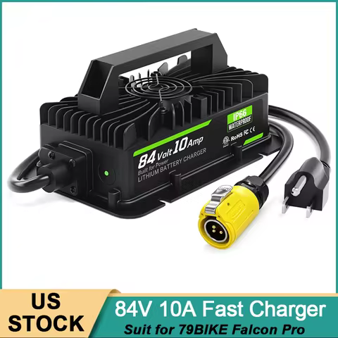 84V 10A Smart Fast Charger Compatible with 79BIKE Falcon Pro Dirt Bikes | IP65 Waterproof Rapid Char