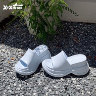 Sandal dan selipar gaya sederhana nipis meningkat 9cm baji tumit busana kasut pantai luar yang tidak