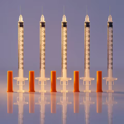 30Pcs/Box U-100 1ml 30G insulin Syringe With 8mm Needle Disposable Individual Wrapped Orange Sterili