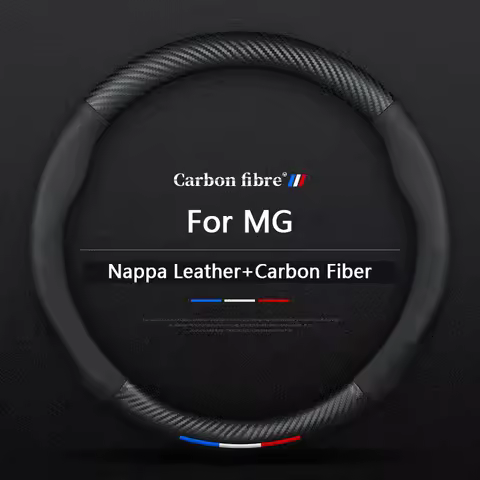 Fits For MG ZS HS GS MG 5 6 7 ES5 RX5 RX8 ZS EV ONE Carbon Fiber Leather Car Steering Wheel Cover Au