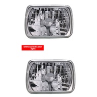 7" Inch 7x5 Car Square Headlight 6052 Glass Clear Lens Diamond Cut White Lamp For H4/P43 Bulb OBD2