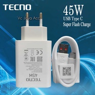 Original TECNO 45W 70W Charger Camon 40 50 Pro Ultra Spark 40 Pro + Plus Super Fast Charge TYPE C