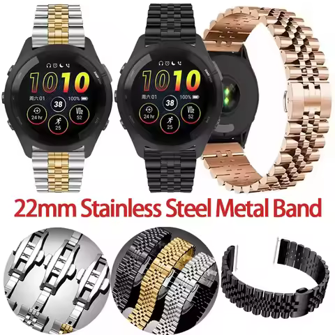 Stainless Steel Metal Strap For Garmin Forerunner 265 255 Garmin Forerunner 965 955 Venu 3/2 22mm Co