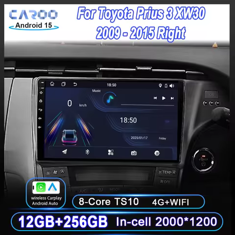 Android 15 Car Radio Stereo For Toyota Prius 3 XW30 2009 - 2015 Right Hand Driver Auto Multimidia Pl