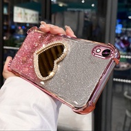 Case For Samsung A02 M02 Anti vibration soft shell with mirror makeup stand function mobile phone so