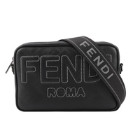 FENDI FF Logo Shadow 皮革相機斜背包（黑色）_廠商直送