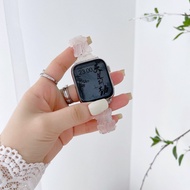สายเรซิ่นผีเสื้อสำหรับ Apple Watch Band 7 8 44 40 มม. 42 มม. 38 มม. 41 45 มม. 49 มม. สายนาฬิกาแบบห่วงโปร่งใสสำหรับ iWatch 7 6 Se Series 5 4 3 อุปกรณ์เสริม