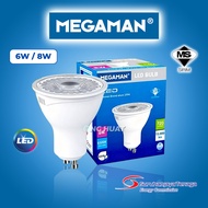 [SIRIM] Megaman LED GU10 /GU5.3 /MR16 Light Bulb 6W/8W 36º Track Light Bulb, Spot Light Bulb Mentol 