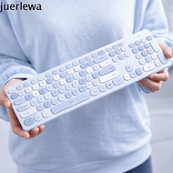 JUERLEWA Wireless Keyboard Combo, Thin Design 104 Keys Layout USB Wireless Keyboard, Battery Operate