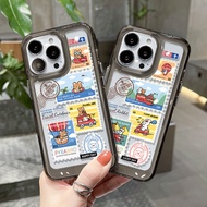 Case for Samsung Galaxy S22 S23 Ultra S22+ S23+ Plus Back Cover Travel stamps Acrylic Phone Cases Fu